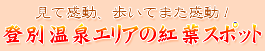 『見て感動、歩いてまた感動！登別温泉エリアの紅葉スポット』